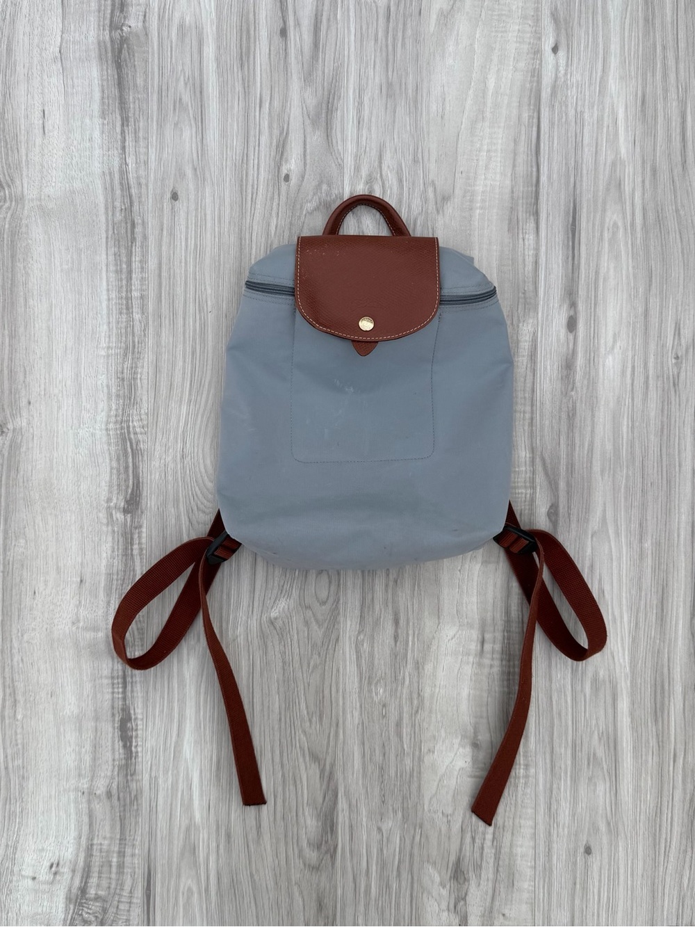 Longchamp Le Pliage Original Backpack in a grey-blue